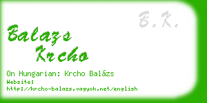 balazs krcho business card